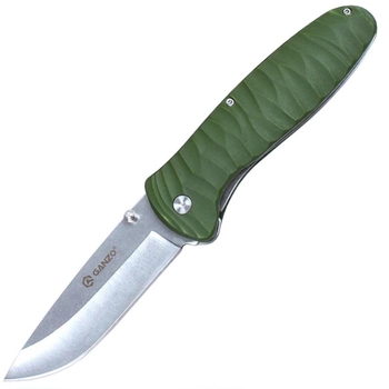 Нож складной Ganzo G6252 (длина: 210мм, лезвие: 89мм, сатин), зеленый