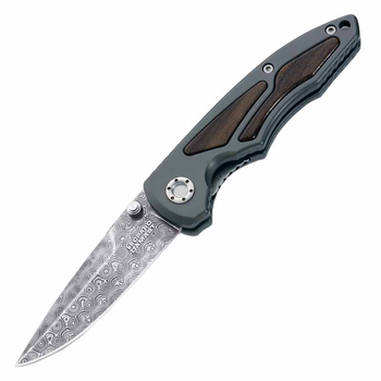 Нож складной Boker Leopard-Damast I (длина: 210мм, лезвие: 90мм), черный-дерево