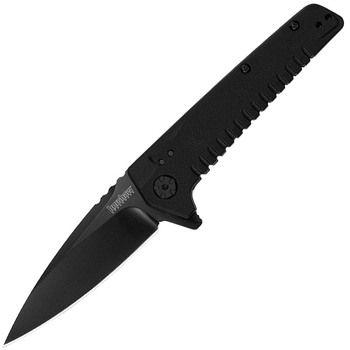Нож складной Kershaw Fatback (длина: 197мм, лезвие: 87мм, черное), черный
