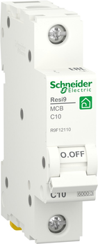 Автоматичний вимикач Schneider Electric RESI9 10 А, 1P, крива С, 6кА (R9F12110)