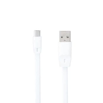 Кабель Optima Flat Speed microUSB - USB 1м для зарядки и передачи данных White (C-014)