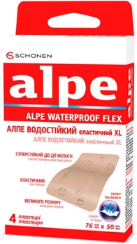 Пластырь Alpe водостойкий эластичный XL 76х50 мм №4 (000000204)