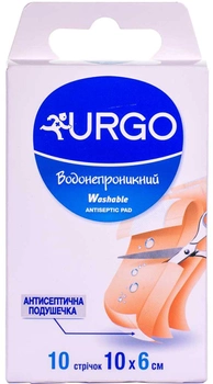 Пластырь Urgo водонепроницаемый с антисептиком 10 лент 10х6 см (000000485)