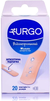 Пластир Urgo водонепроникний з антисептиком №20 20x40 / 34x72 / 19x72 мм (000000071)