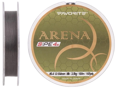 Шнур Favorite Arena PE 4x 100m (silver gray) #0.4/0.104mm 8lb/3.5kg (93232) 1693.10.95