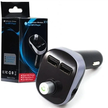 FM-модулятор X15 автомобільний трансмітер з функцією Bluetooth 2 USB порта по 2.1А Черный (10439)