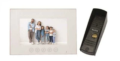 Комплект відеодомофона Qualvision QV-IDS4783SW White+QV-ODS416BE/F Grey