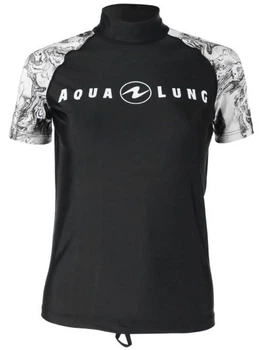 Футболка солнцезащитная Aqua Lung Rash Guard Aqua BW UPF 50+ женская (черно-серый) S (CL1980109S)