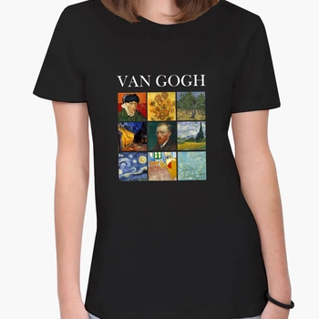 Футболка женская Винсент Ван Гог Картины (Vincent van Gogh Paintings) (8976-2960-5) XXL Черная