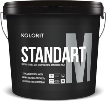 Универсальная краска для внутреннего и внешнего применения Kolorit Standart M 0.9 л Белая