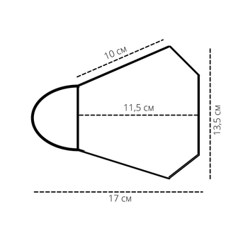 Багаторазова бавовняна захисна маска Perro тришарова Healthy Breathing розмір М (HB-0027)