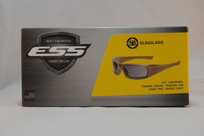 Окуляри захисні балістичні ESS 5B Terrain Tan Frame Smoke Gray Lenses(EE9006-15)