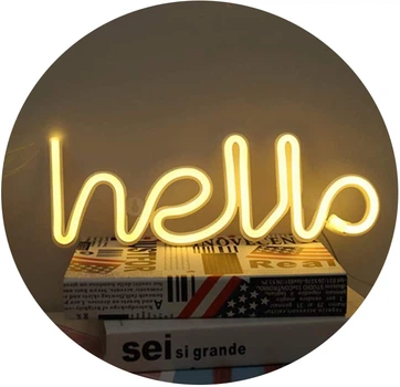 Настенный неоновый светильник-ночник HELLO Decoration Lamp - Желтый