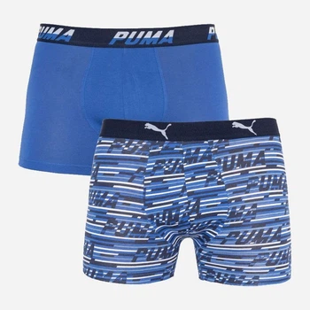 Набір трусів-боксерів чоловічих бавовняних Puma Logo Aop Boxer 2P 501003001010 2 шт M Сині з білим (8718824805290)