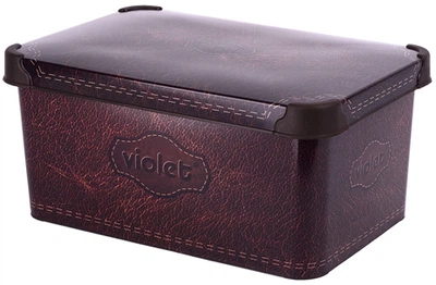 Контейнер з кришкою Violet House 0646 Decor Leather 5 л 13х18.5х28 см (0646 DECOR LEATHER з/кр. 5 л)