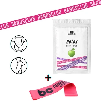 Рисовий скраб для тіла Detox від BANDSCLUB 200г + фітнес гумка