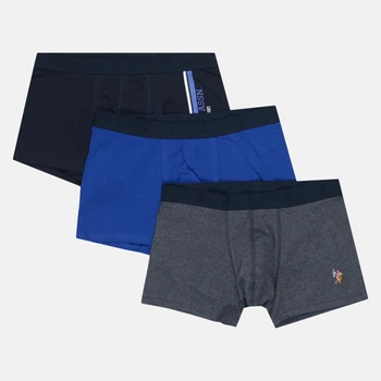 Набор трусов боксеров мужских US Polo Assn 80307 M 3 шт Navy/Sax/Navy (8680557255225)