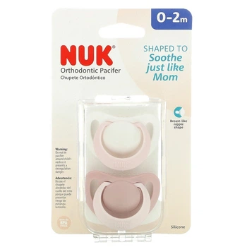Пустышки NUK Orthodontic Pacifier 0-2М, 2 ед. разноцветные