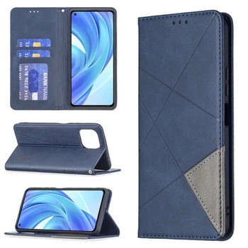 Чехол-книжка с кармашками UniCase Geometric Pattern для Xiaomi Mi 11 Lite / 11 Lite NE - Blue