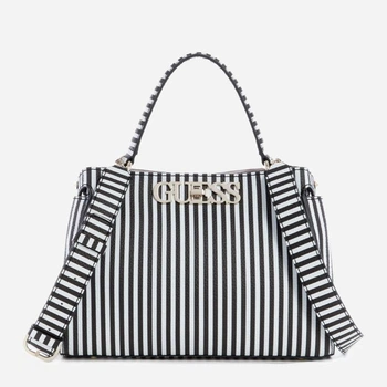 Сумка крос-боді жіноча Guess Uptown chic turn-Lock 103 Чорно-біла (H2000029613432)