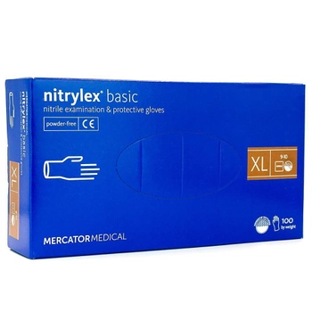 Перчатки MERCATOR MEDICAL NITRYLEX PF XL Синие 100 шт
