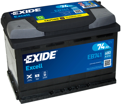 Автомобильный аккумулятор Exide Excell 74 А·ч (+/-) Euro (680EN) (EB741)