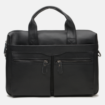Сумка-портфель чоловіча шкіряна Laras k107122a-black Чорна (ROZ6400034438)