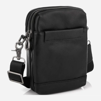 Мужская сумка кожаная Tiding Bag 1631A Черная