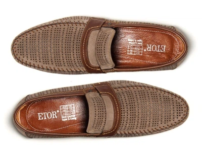 Мокасини Etor 11816-7119-755 бежевий+коричневий, 45