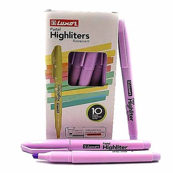 Текстовыделитель пастельный "Highliters" тонкий пурпурный 10 шт. в упаковке Luxor (4146P)