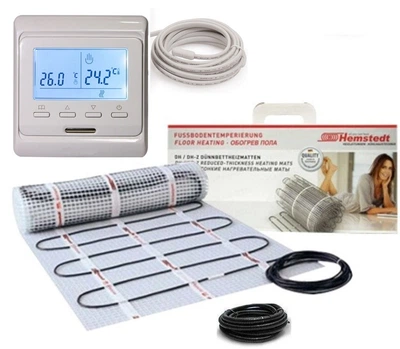 Теплый пол Hemstedt HEMSTEDT COMFORT DI SI H двухжильный мат 2250 ВТ 15 м² в комплекте с программируемым терморегулятором(VIT3511121410)