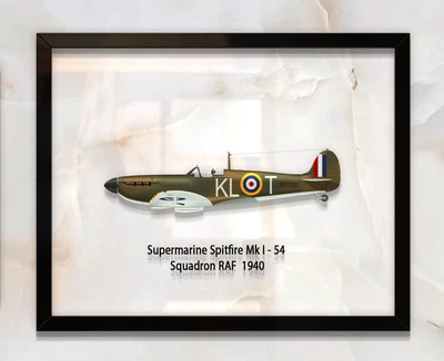 Принт на стекле Artel «Истребитель Supermarine Spitfire Mk. I 54 Эскадрилья 1940 год» 18 x 13см