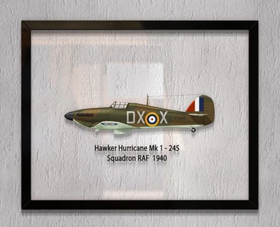 Принт на стекле Artel «Истребитель Hawker Hurricane Mk 1 245 Эскадрилья 1940 год» 46 x 36см