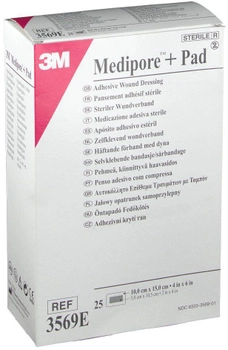 Адгезивная повязка для закрытия ран 3M Medipore + Pad 10 х 15 см (3569E) №25