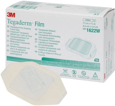 Прозора плівкова пов'язка на рамці 3M Tegaderm Film 4.4 х 4.4 см 1622W (500285a)