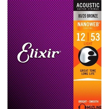 Струны для акустической гитары Elixir AC NW L (12/53)