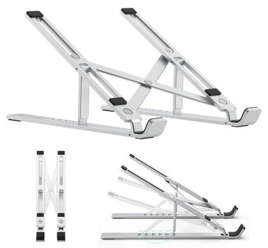 Складна металева підставка для MacBook WIWU Laptop Stand, до 15.6 дюймів, срібляста