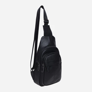 Сумка слинг через плечо мужская из натуральной кожи Laras K101023 Black (ROZ6300004239)