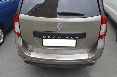 Накладка на бампер Renault Logan MCV 2013 - з загином універсал виконання Premium NataNiko