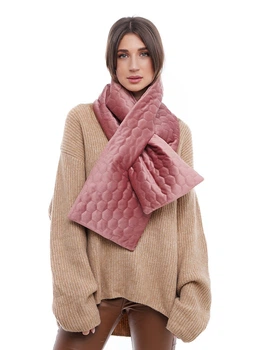 Шарф "Нью-Йорк" бархатный стёганный MyScarf теплый one size розовый