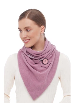 Шарф "Эдинбург" женский большой MyScarf теплый розовый на пуговице