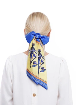 Галстук Твилли авторский MyScarf one size сине-желтый с принтом Африка