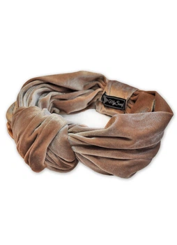 Тюрбан MyScarf теплый one size нежно золотой велюровый