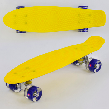 Пенни борд скейт со светящимися колесами Best Board Желтый