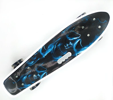 Пенни борд с ручкой со светящимися колесами Best Board Дым