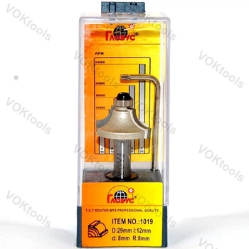 Фреза ГЛОБУС 1019 d8 D29 h12 R8 кромочная калевочная