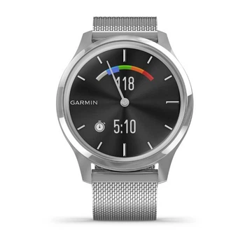 Смарт часы Garmin Vivomove Luxe Silver Stainless Steel w. Silver Milanese B. (010-02241-03)
