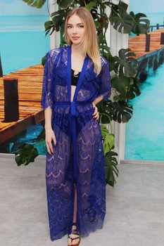 Пляжна туніка халат Fleur Lingerie МОРЕЙН 52 синій