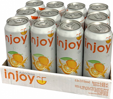 Упаковка слабоалкогольного напою InJoy Юзу 0.5 л х 12 шт. 6.7% (4820236720987)