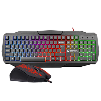 Клавиатура + Мышь проводная Everest KMX-86 Olivine Black USB (Rainbow Lighting)